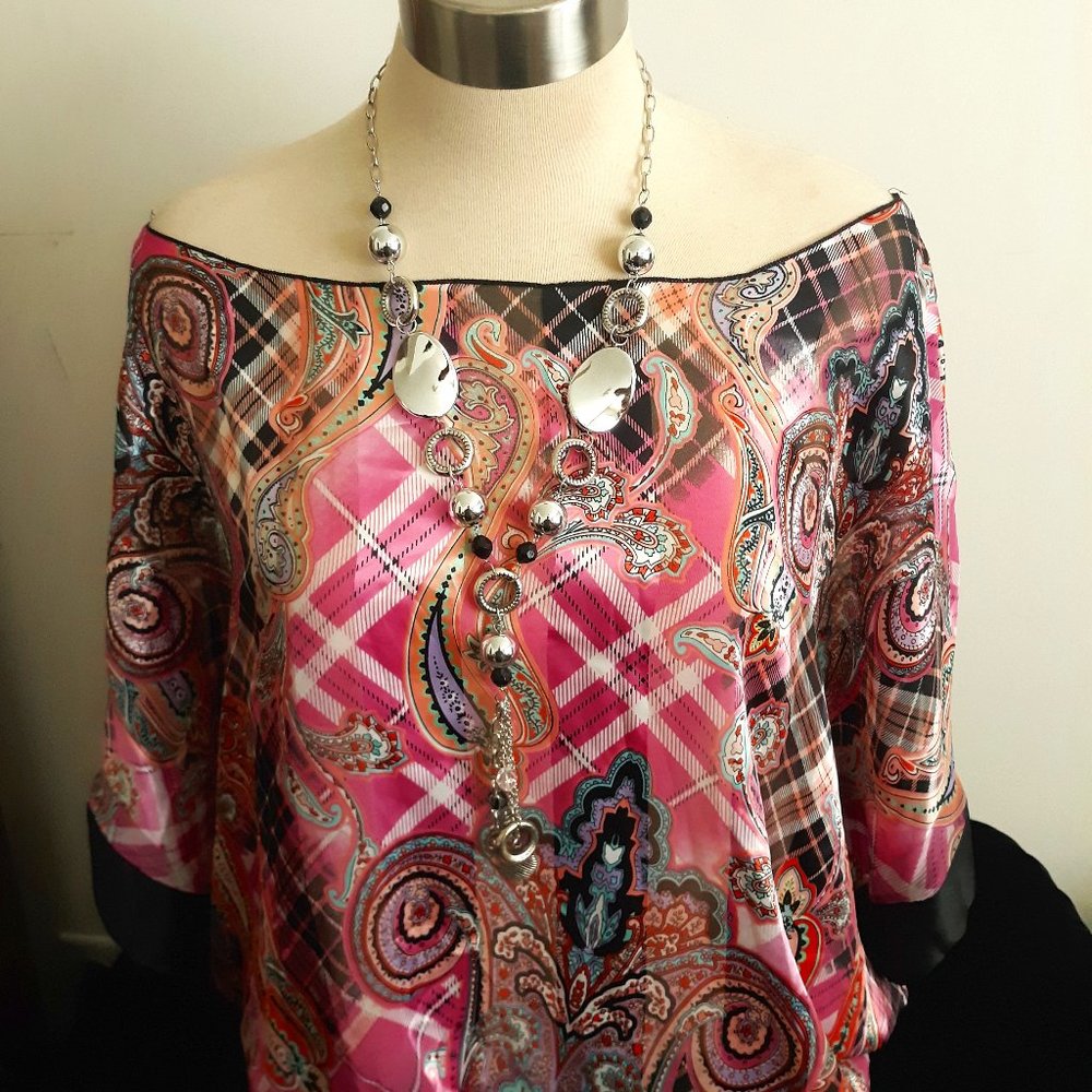 Zenobia Multi-Print Plus Blouse (New)